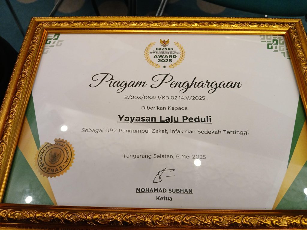 Penghargaan ke Laju Peduli